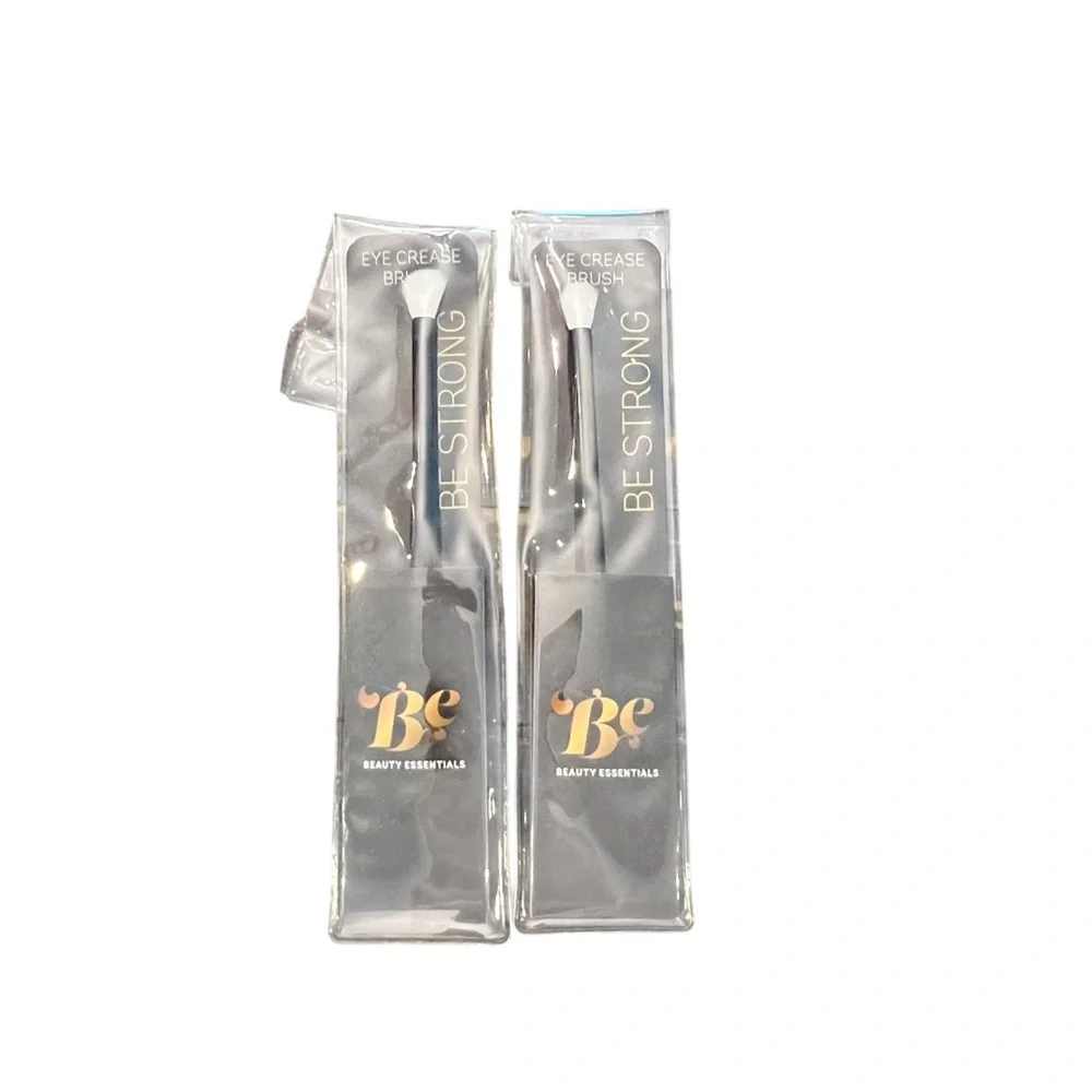 Beauty Essentials Makeup Brush 2 Pc Eye Crease‎ Eyeshadow Brush Black White NEW